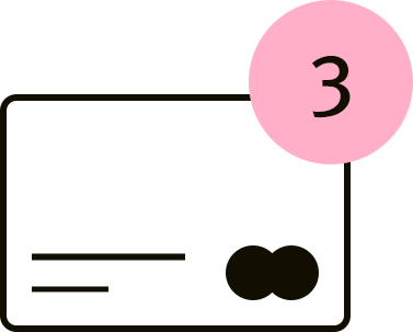 card icon with 3 dot indicator